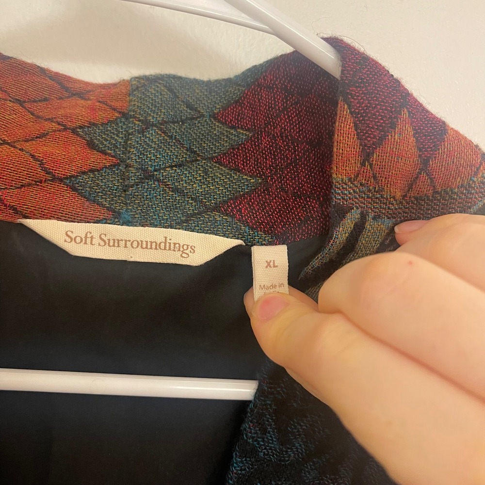 Soft Surroundings Wool Blend Multicolor Jacket Whimseygoth Fairycore Fall - Picture 3 of 12